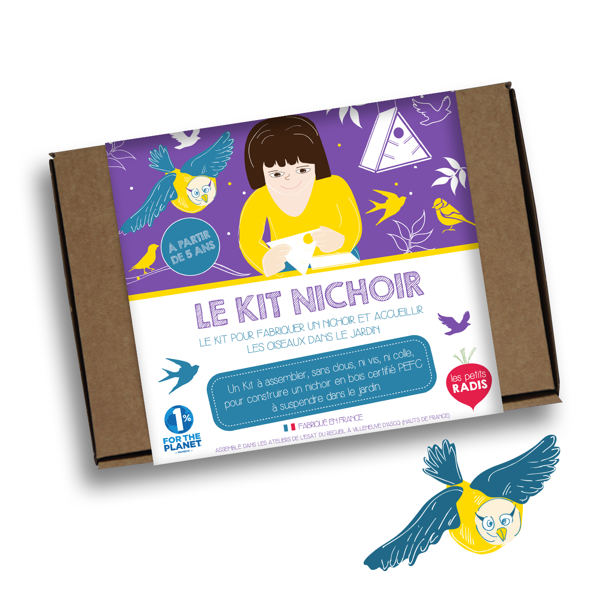 kit pour fabriquer un nichoir en bois pour les oiseaux